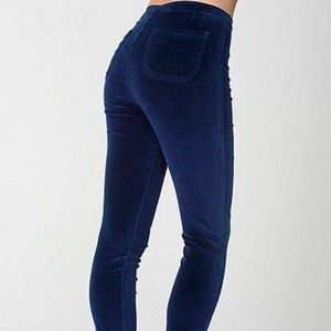 American Apparel Navy Blue Velvet Easy Jeans